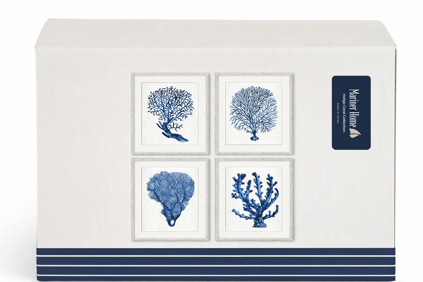 Wall Art Ð Indigo Coral Collection (4pc)
