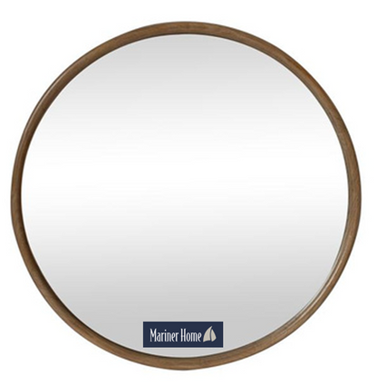 Wood Framed Circular Mirror