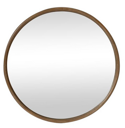 Wood Framed Circular Mirror