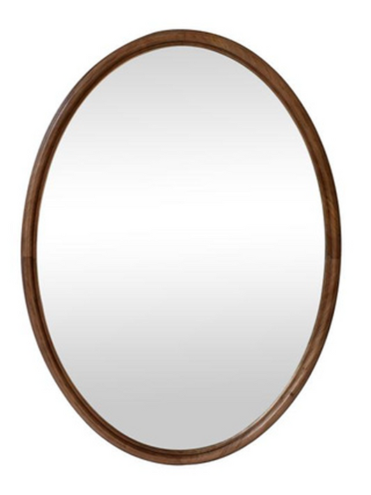 Wood Framed Oval Mirror