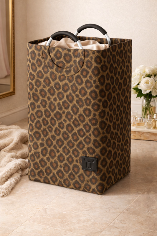 FABRIC LAUNDRY HAMPER TOTE WITH ROUND HANDLE