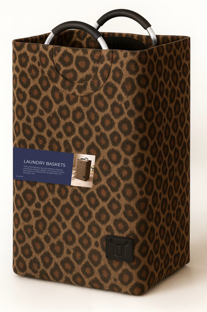 FABRIC LAUNDRY HAMPER TOTE WITH ROUND HANDLE