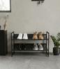 2-TIER STACKABLE MESH METAL SHOE RACK