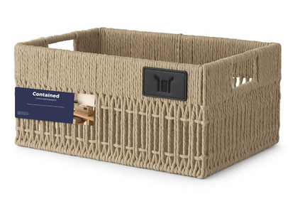 3 PC PAPER ROPE WOVEN BASKET