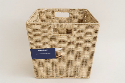 2 PC PAPER RATTAN KD CUBE