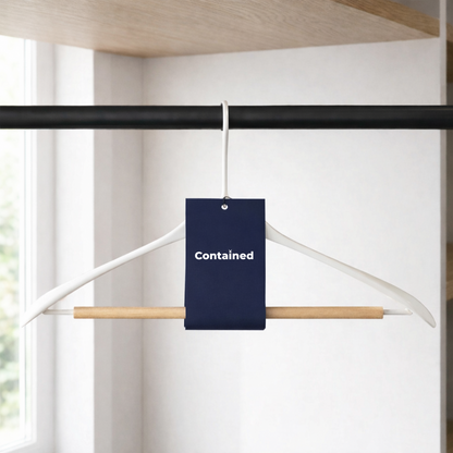 POWDER COATED METAL SHIRT HANGER WITH WOOD - 4PK